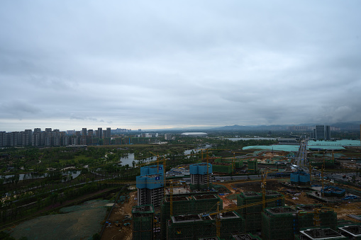 Stormy sky before typhoon Lekima in Shanghai