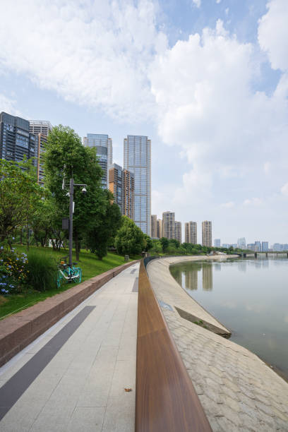 istock Bridges and meadows by the river on sunny days 1402587579