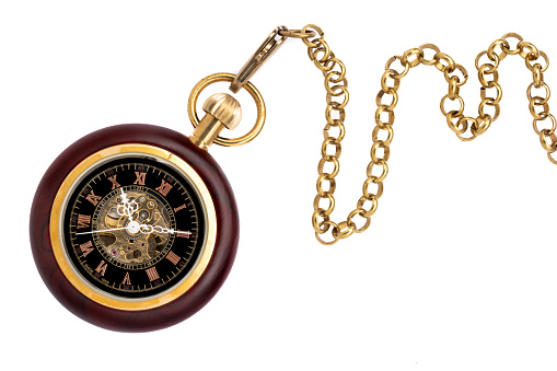 Pocket watch on the white background