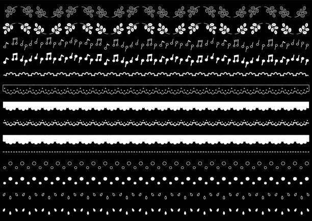набор черно-белых иллюстраций с простыми и симпатичными декоративными линиями и узорами. - intercalated disc illustrations stock illustrations