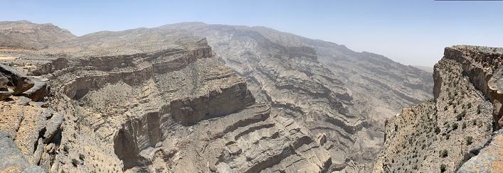 The highest mountain in Oman , Jabal Shams with a 3093 meters altitude