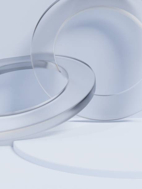 istock 3D Rendering Geometric or Abstract Shape Acrylic Glass Rings Product Display Background for Summer Healthcare and Skincare Products. 1402591388