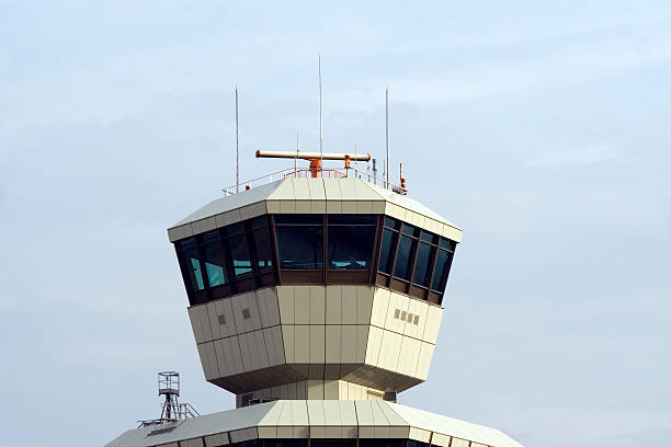 airport tower germany berlin tegel stock photo