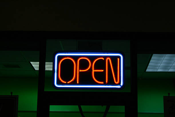 Neon Open Sign stock photo
