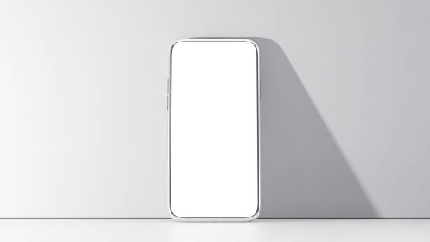 istock Metallic phone Mock-Up. contrast shadow background. 1402597489