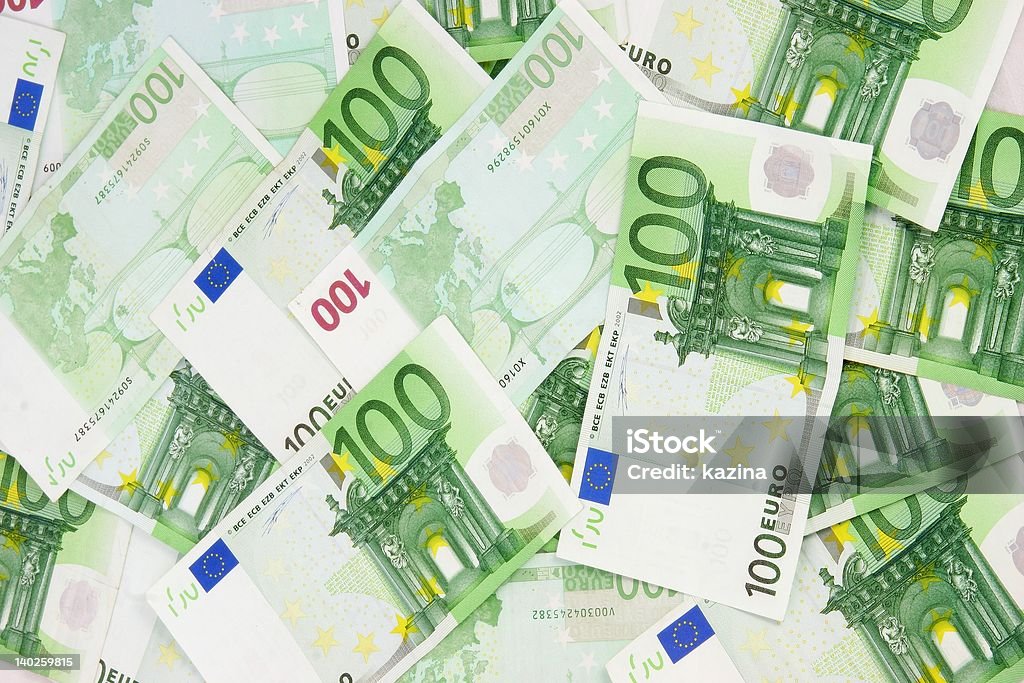 Sfondo di banconote in Euro banconote - Foto stock royalty-free di Banconota da cento euro