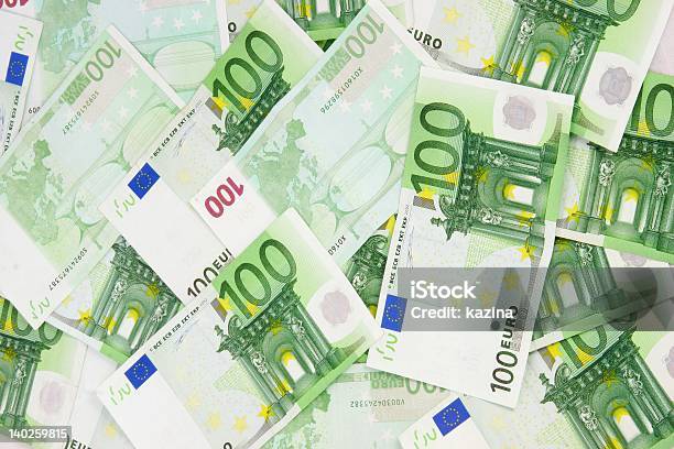 Euro Rachunki Tle Nominał - zdjęcia stockowe i więcej obrazów Banknot 100 euro - Banknot 100 euro, Jeden przedmiot, Liczba 1