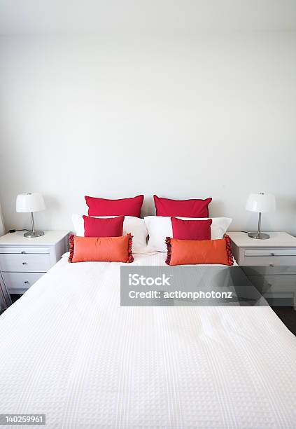 Bedroom Stock Photo - Download Image Now - Bed - Furniture, Bedroom, Cushion