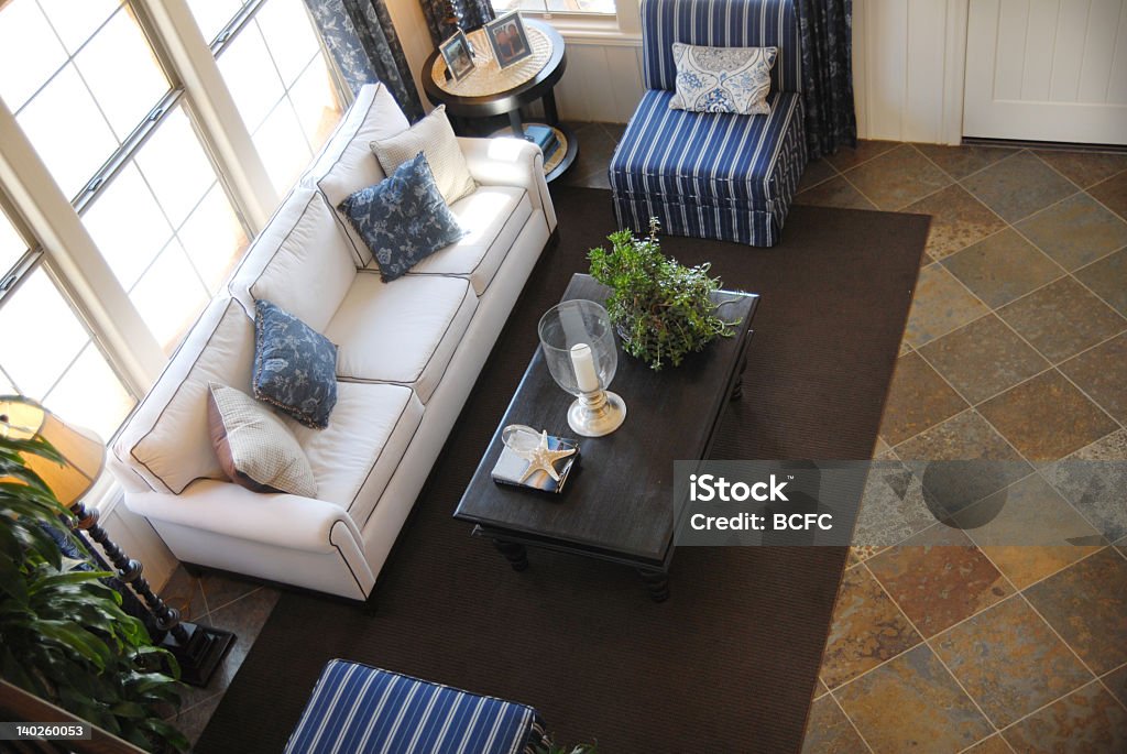 An aerial view of a modern living area Living Room Looking Down Living Room Stock Photo