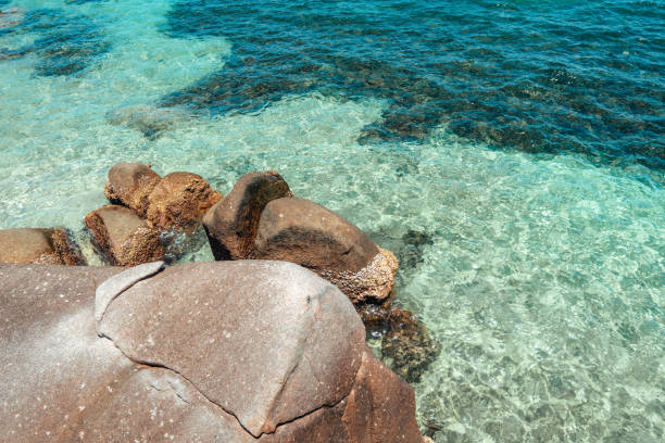 Tropical beach and blue sea, summer on the island.