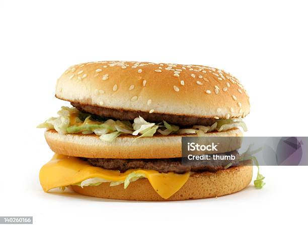 Leckere Hamburger Stockfoto und mehr Bilder von Burger - Burger, Profil, Freisteller – Neutraler Hintergrund