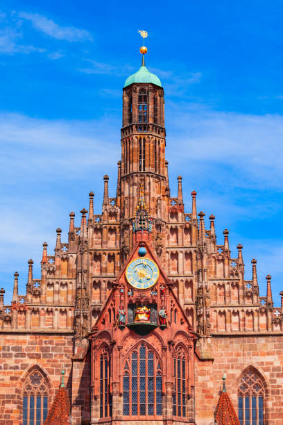 frauenkirche church of our lady, nuremberg - dresden frauenkirche stok fotoğraflar ve resimler