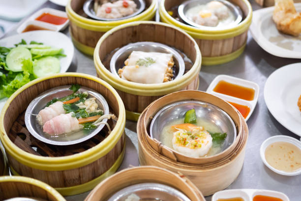 istock Dim Sum in restaurant. traditional asian food. 1402605639