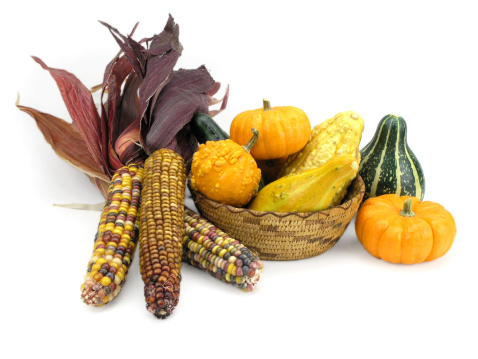 Autumn vegetables in a basket