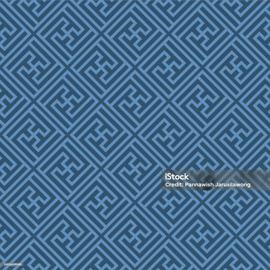 Japanese Square Pattern Japanese Square Maze Vector Seamless Pattern Stock Illustration ...