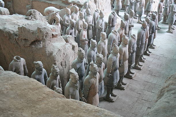 兵馬俑 - horse terracotta soldiers china terracotta ストックフォトと画像