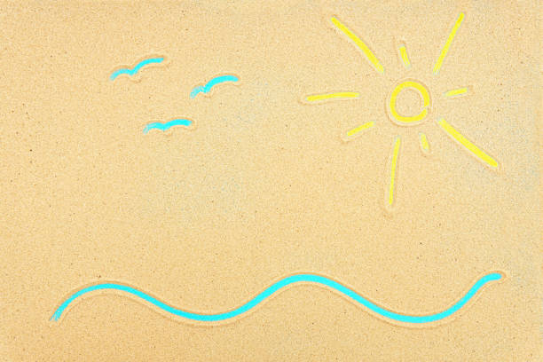Hand drawn summer beach vacation background.