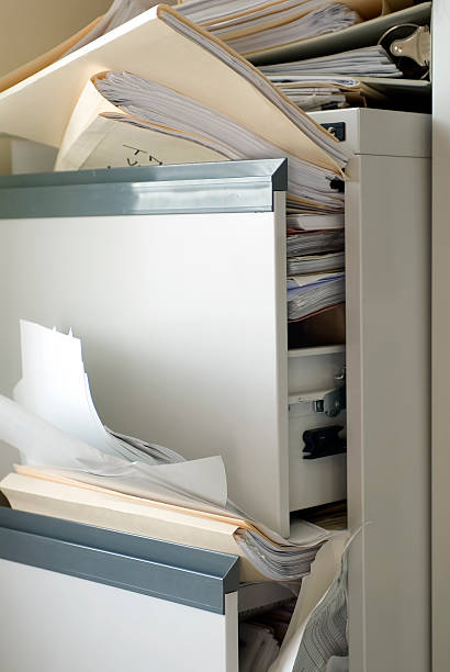 Stuffed File Cabinet stock photo