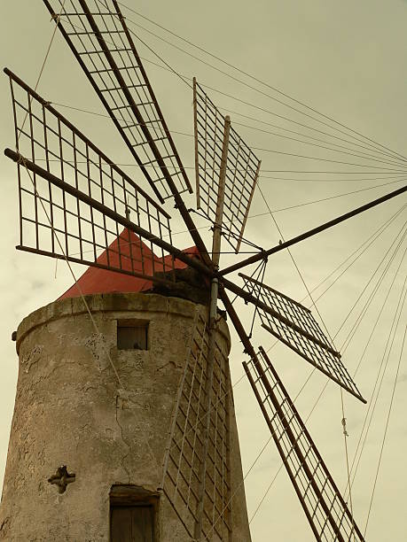 Sicilian mill stock photo