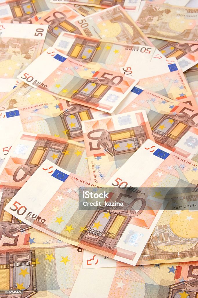 Severa y clara billete de banco de euros el fondo 50 - Foto de stock de Billete de banco libre de derechos