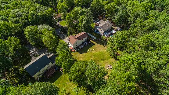 Countryside residential community in the Pocono Mountains, Pennsylvania, USA.