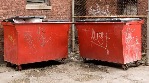 Photo of Twin Red Dumpsters