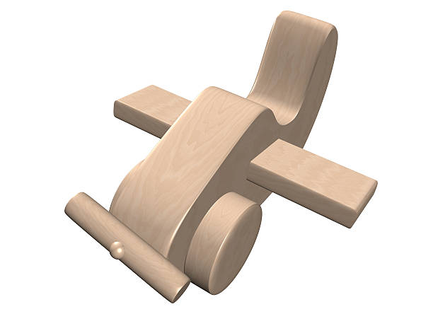 Wooden toy airplane stock photo