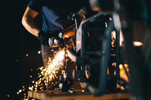 istock Metal works in the workshop close up. 1402617631
