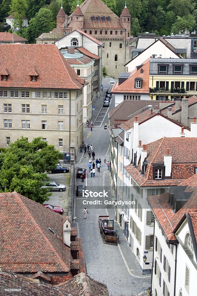 Blick von der Kathedrale Tower, Lausanne, Genfer See, Mai 2006 - Lizenzfrei Alpen Stock-Foto