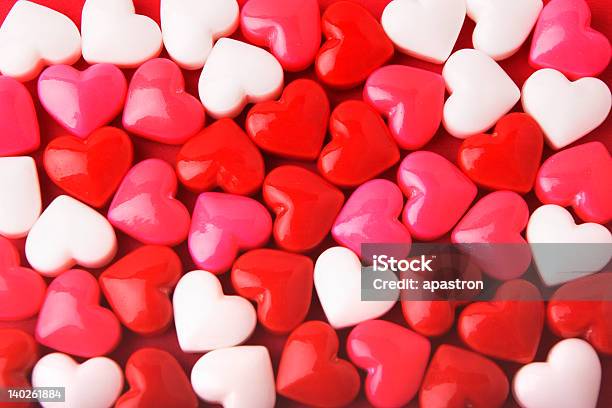 Red White And Pink Candy Hearts Background Stock Photo - Download Image Now - Candy Heart, Candy, Valentine's Day - Holiday