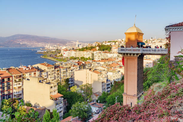 Awesome view of Asansor Tower in Izmir, Turkey stock photo
