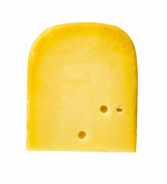 block of dutch cheese, isolated on white background