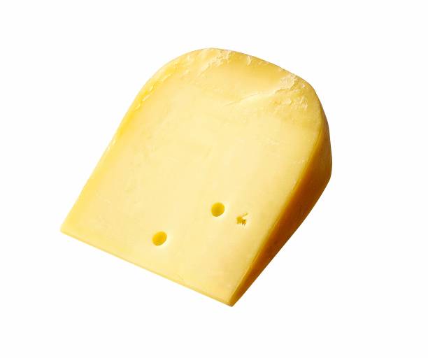 block of dutch cheese, isolated on white background