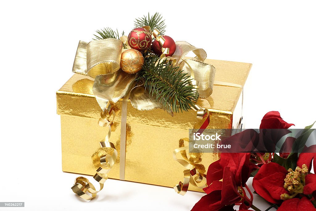 Golden Weihnachtsgeschenk - Lizenzfrei Band Stock-Foto