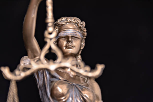 The Statue of Justice symbol, legal law concept image. stock photo