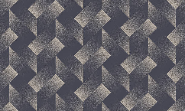 Unusual Complexity Masonry Tile Seamless Pattern Vector Abstract Background Unusual Complexity Masonry Tile Seamless Pattern Vector Abstract Background. Conceptual Sophisticated Geometric Structure Grainy Texture Repetitive Gray Wallpaper. Intricate Geometry Art Illustration loopable elements stock illustrations