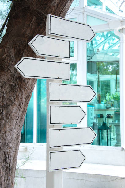 istock White wooden signpost point to several direction 1402623587