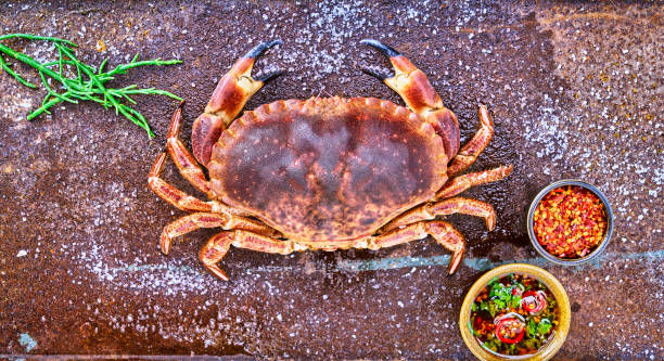 Fried Crab In Tray On Table