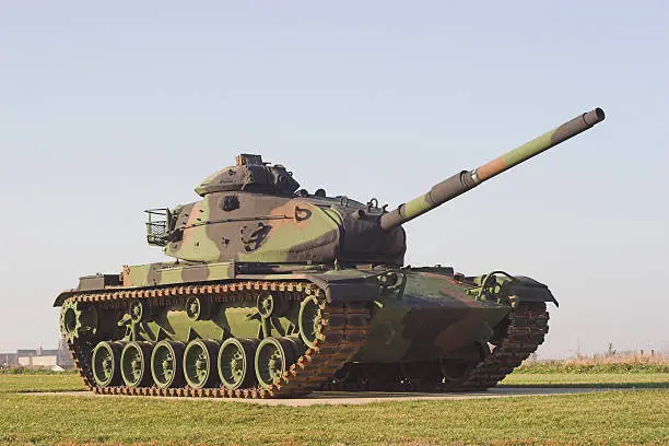 Army M60 Patton tank on display.