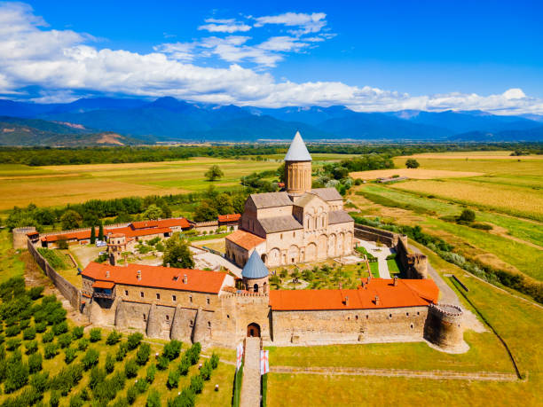 istock Alaverdi Monastery aerial panoramic view in Kakheti, Georgia 1402630447