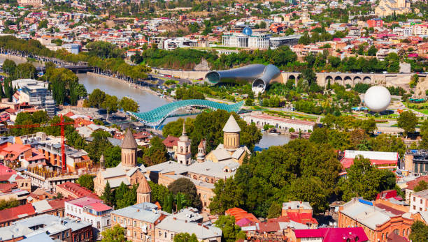istock Tbilisi old town aerial panoramic view 1402630487