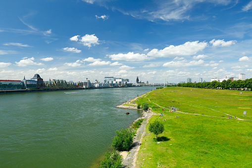 Cologne Skyline with Rhine and Poller Wiese