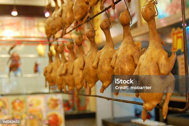 Chickens Hanging In The Market Stock Photo - Download Image Now - Animal, Bizarre, Business