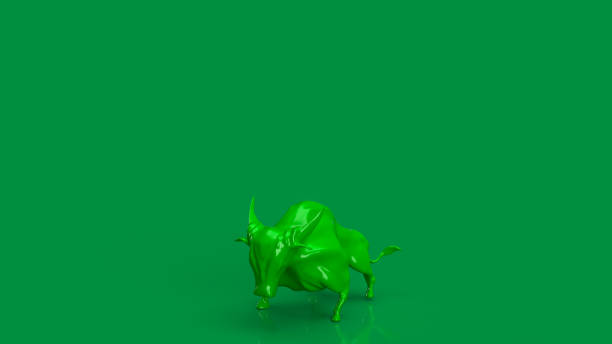 istock The green bull on green background  for business concept 3d rendering 1402634848