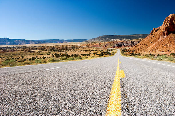 Desert highway Lone desert highway natural pattern pattern nature rock stock pictures, royalty-free photos & images