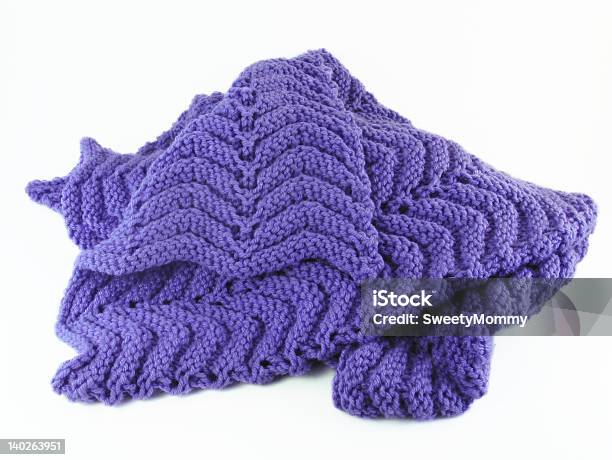 Purple Crochet Afghan Stock Photo - Download Image Now - Blanket, Baby Blanket, Cut Out