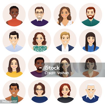 istock People avatar set. Men and women collection. 1402644137