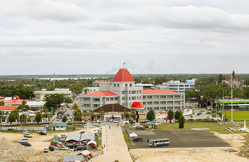 NUKU'ALOFA TONGA-October 23,2019: Hight angle view of the Saint George government building in Tonga.