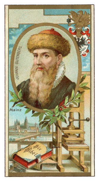 istock Johannes Gutenberg inventor portrait Art Nouveau illustration 1402648002