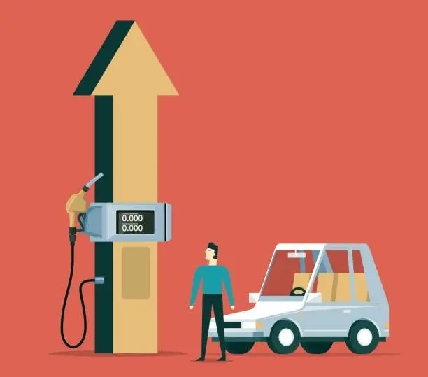 Vector illustration of Gasoline prices